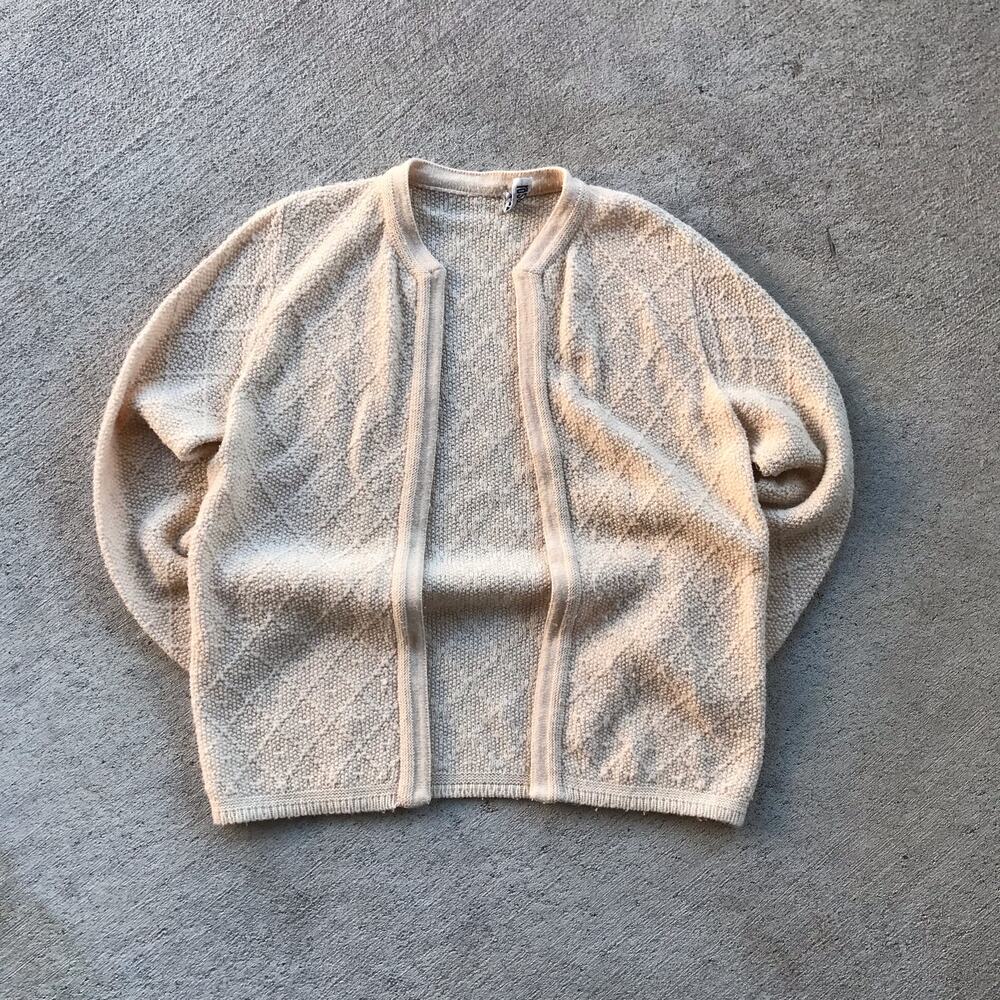 70s 80s Rosanna Cream Open Knit Sweater